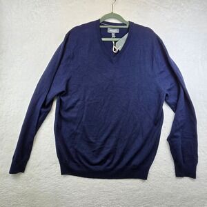Bonobos Mens Extra Fine Merino Wool Sz L V-Neck Sweater Preppy Lightweight *READ